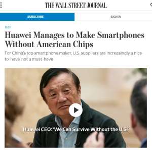 美國制裁華為公司失敗,華為旗艦手機已經不包含任何美國制造零件