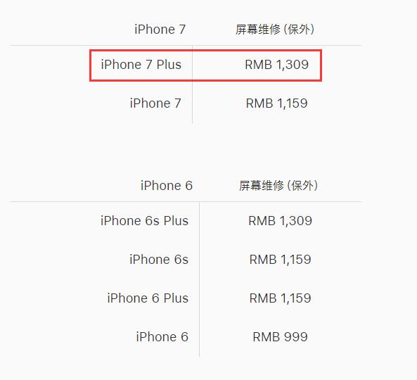 iphone 7plus換屏幕多少錢，蘋果7p換屏幕報(bào)價(jià)